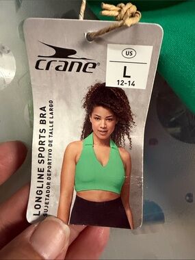 Longline Sports Bra - Green (L)